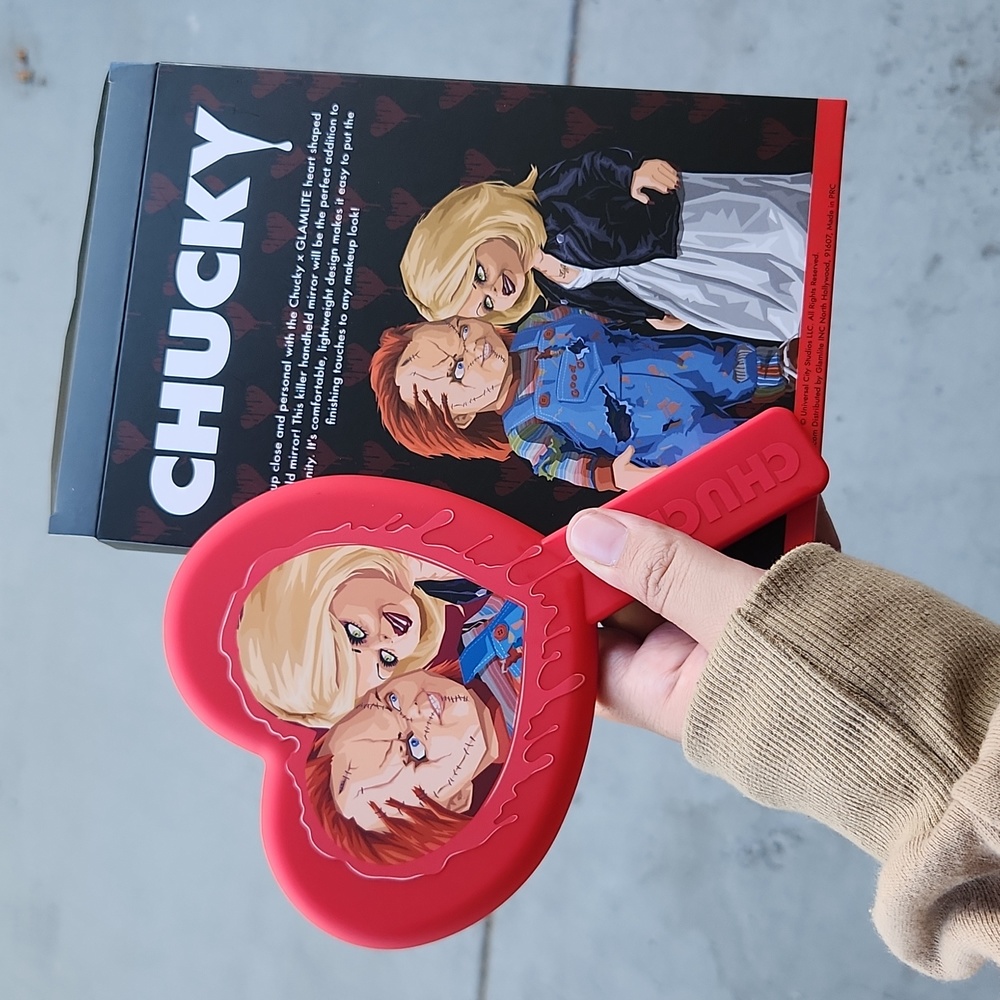 Bride of Chucky Child's Play Horror Goth Mirror Tiffany Glamlite Heart Valentine